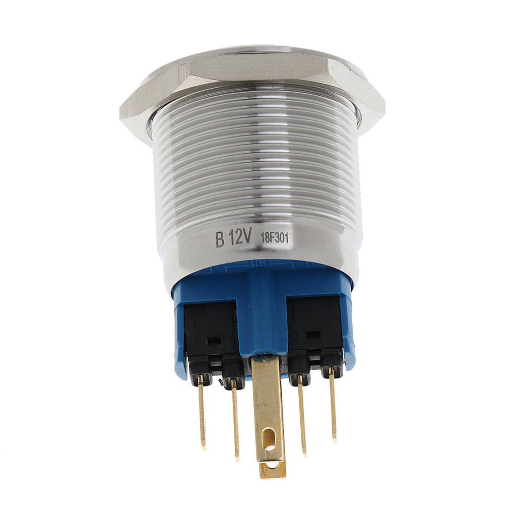 22mm button stainless steel 1no 1nc pressure switch with led light 12 v