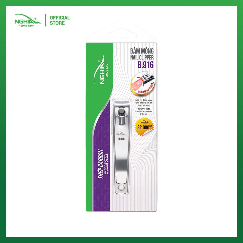 Bấm Móng Tay Chân Thép Chuyên Dụng KỀM NGHĨA B.916 - Lưỡi Cong