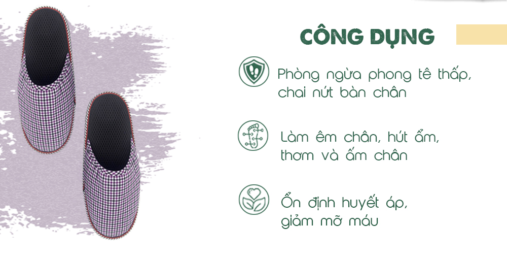 Dép đi trong nhà mùa đông Hương Quế làm êm chân, hút ẩm, thơm và ấm chân