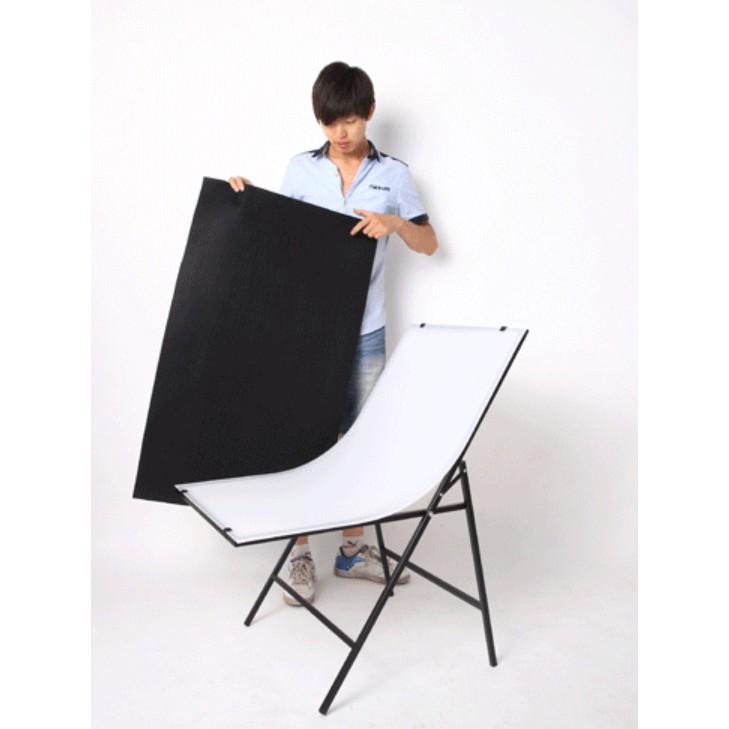 Ghế xếp chụp sản phẩm lấy sáng chuyên nghiệp StudioChair 60x100cm kèm phông nền trắng nhựa PVC