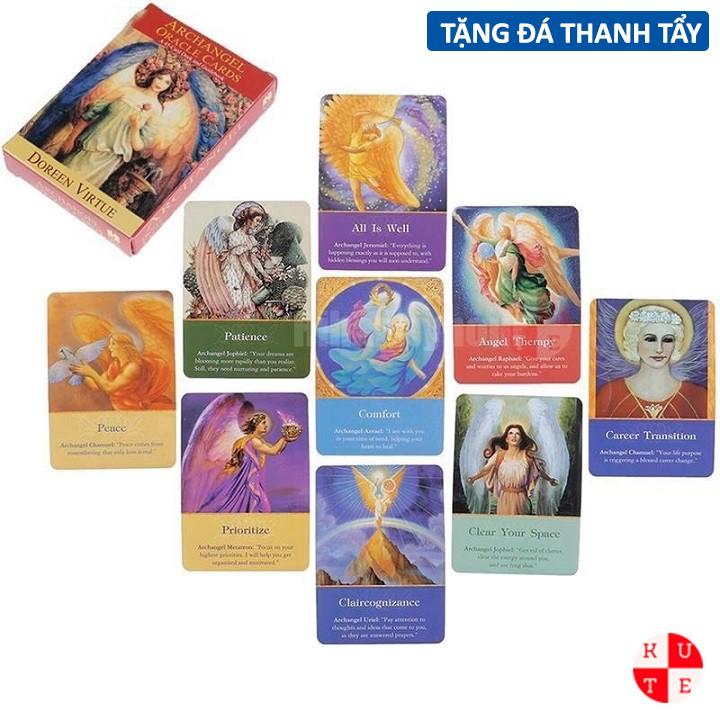 Bộ Bài Oracle ArchAngel 45 Lá Bài Tặng File Tiếng Anh Và Đá Thanh Tẩy