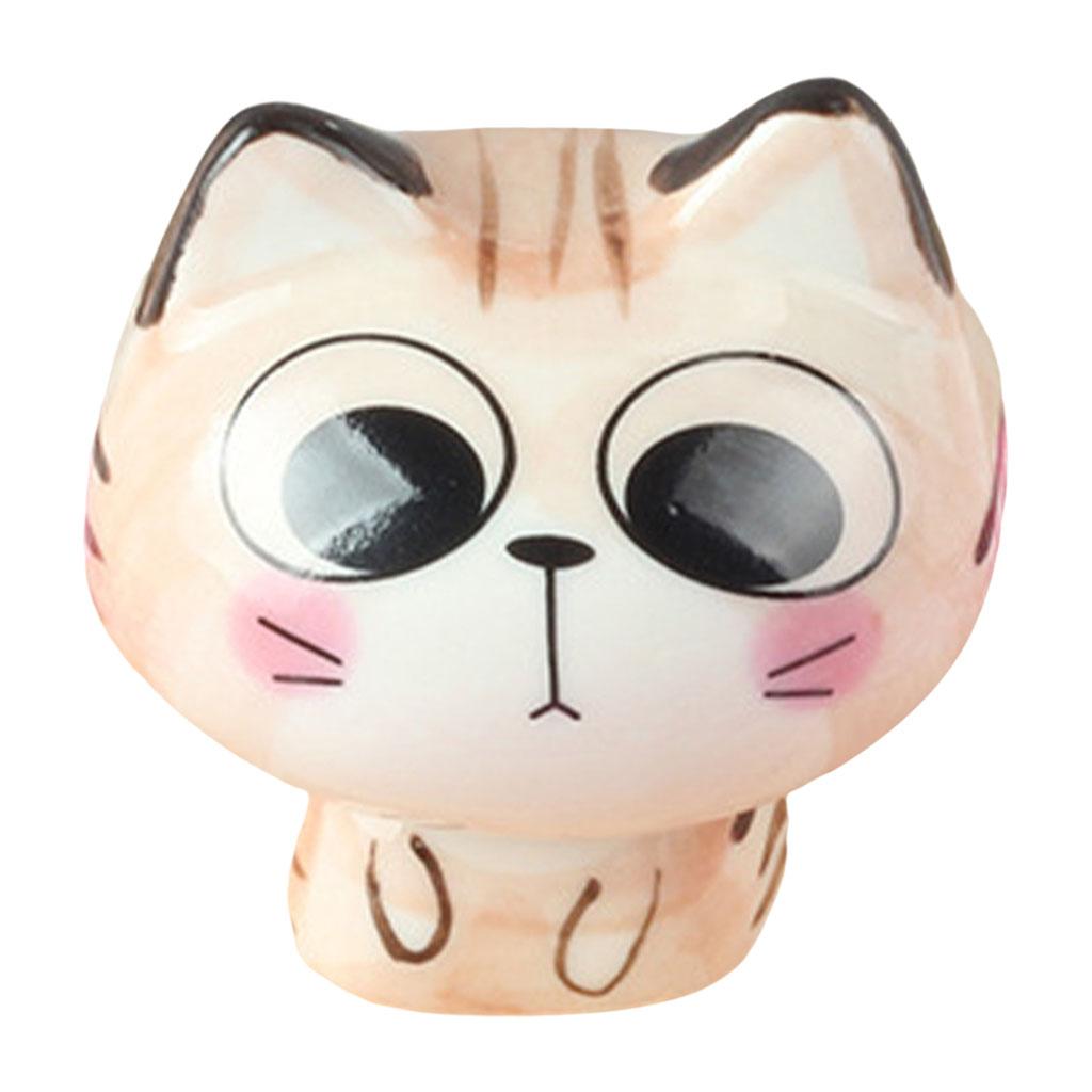 Porcelain Cute Cat Sculpture Statue Home Office Desktop Cabinet Decoration