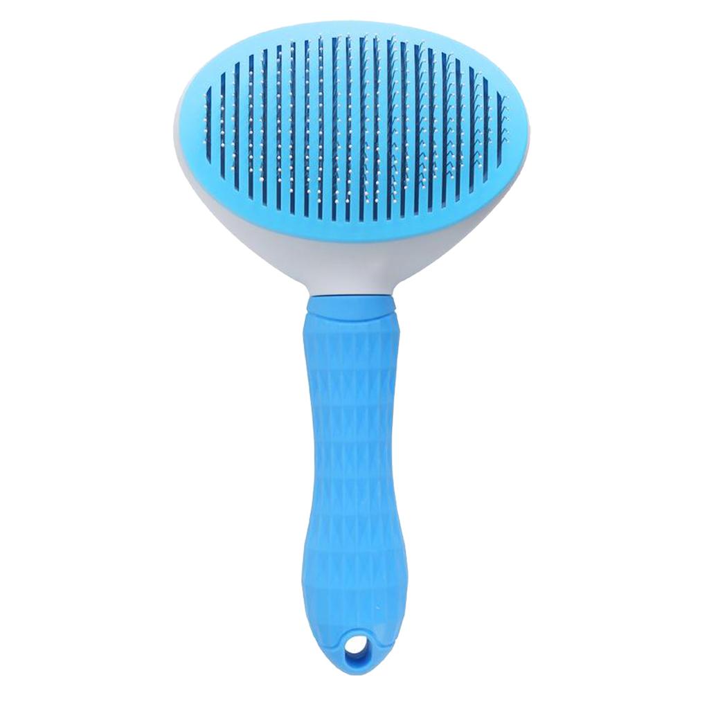 Dog Neat Slicker Grooming Brush Professional Self Cleaning Button Strong Blue