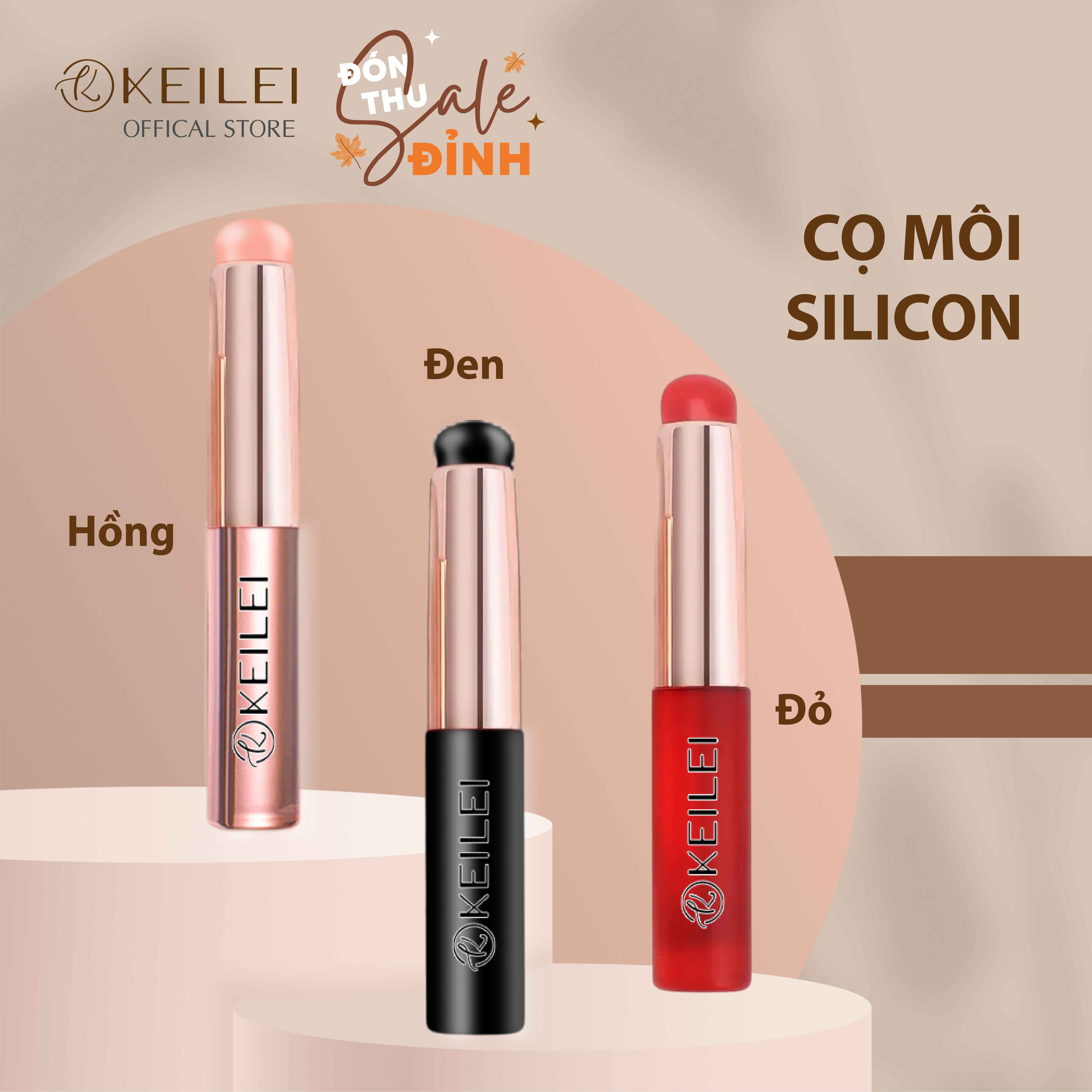 Cọ Trang Điểm Môi Đầu Silicon Thương Hiệu Keilei - Cho Màu Tự Nhiên &amp; Không Nhòe &amp; Gọn Nhẹ Tiện Dụng