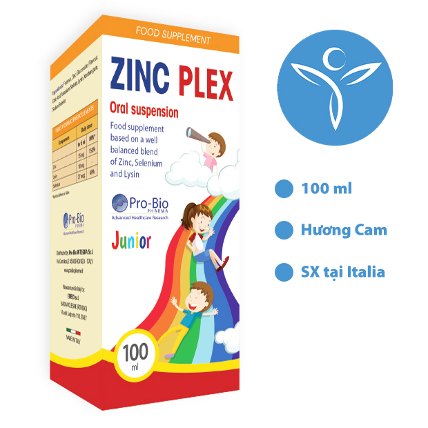 Siro bổ sung Kẽm ZINC PLEX 100ml nhập khẩu từ Ý – Tăng Đề Kháng, Kích Thích Tiêu Hóa, Giúp Trẻ Ăn Ngon Miệng