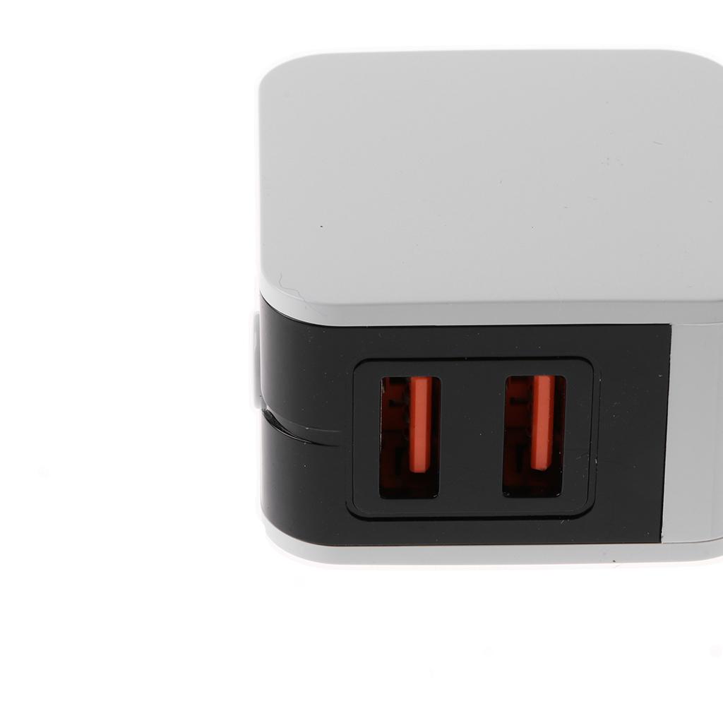 LED Dual USB Wall Charger 5V2A - Wall Charger Station Power Adapter with Foldable Travel Home Plug for iPhone x/8/7/Plus, Samsung Galaxy S8/7/6, Note 5
