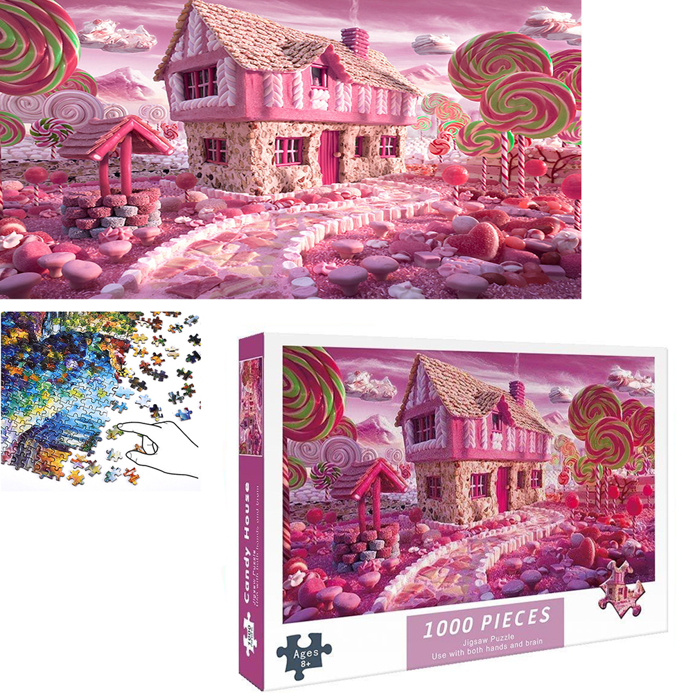 Bộ Tranh Ghép Xếp Hình 1000 Pcs Jigsaw Puzzle Tranh Ghép (75*50cm) Candy House Bản Đẹp Cao Cấp