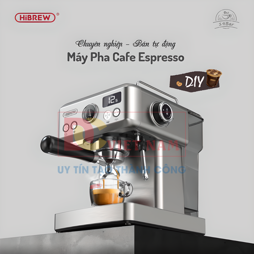 Máy pha cà phê Espresso chuyên nghiệp thương hiệu Mỹ HiBREW H10A - Hàng Nhập Khẩu