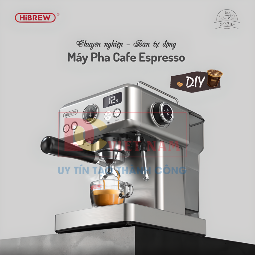 Máy pha cà phê Espresso CAO CẤP - thương hiệu Mỹ HiBREW HÀNG CHÍNH HÃNG GIÁ SỐC (H10A)