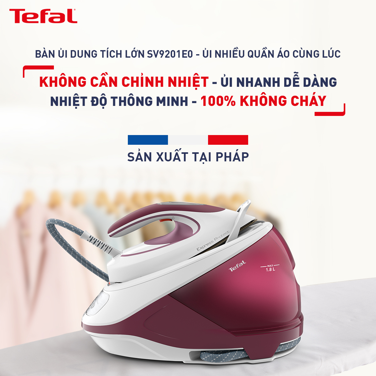 [MỚI RA MẮT] Bàn ủi hơi nước Tefal SV9201E0 - Hàng chính hãng