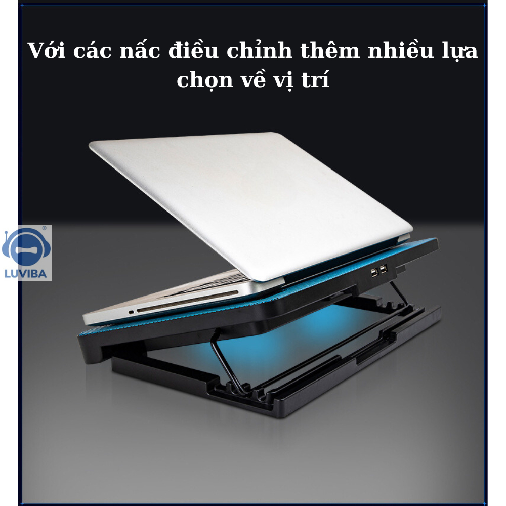 Đế tản nhiệt laptop N99 2 quạt đế nâng - Hàng nhập khẩu