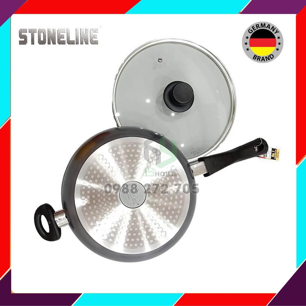 Chảo chống dính dùng bếp từ phủ đá thiên nhiên - STONELINE @17424 - 28cm sâu có nắp - Hàng Chính Hãng