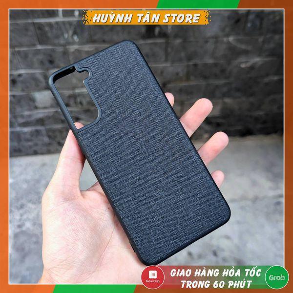 Ốp lưng s21 plus s21 plus 5g chống vân tay nhựa cứng viền đen giả vải JEAN 1 màu phụ kiện huỳnh tân store