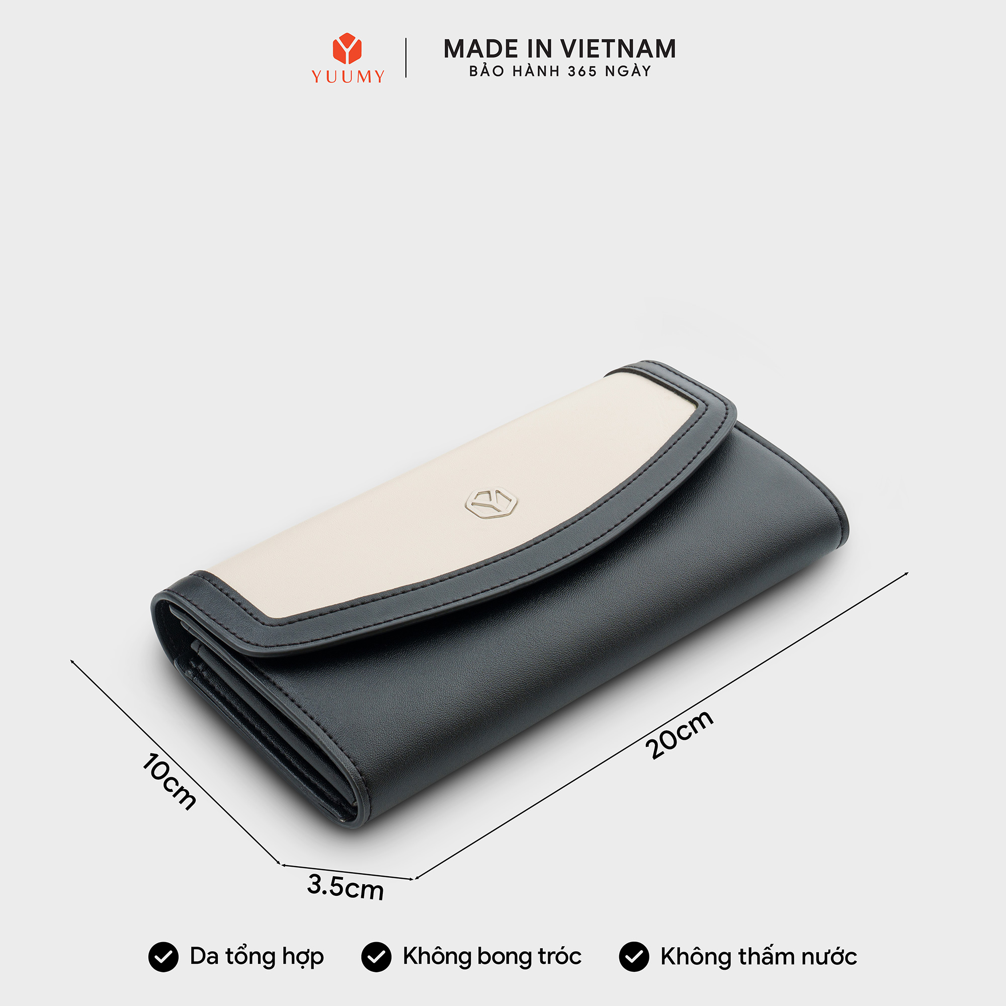 Ví Yuumy ( Thời trang nữ phối màu kèm dây đeo chéo - Ví da Seasand YV103 )
