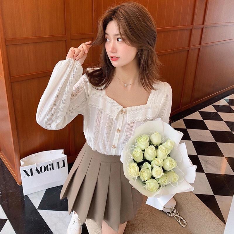 Áo Kiểu Cổ SơMi Nữ Tay Dài Phong Cách Hàn Quốc Chất Đẹp Mã RB01