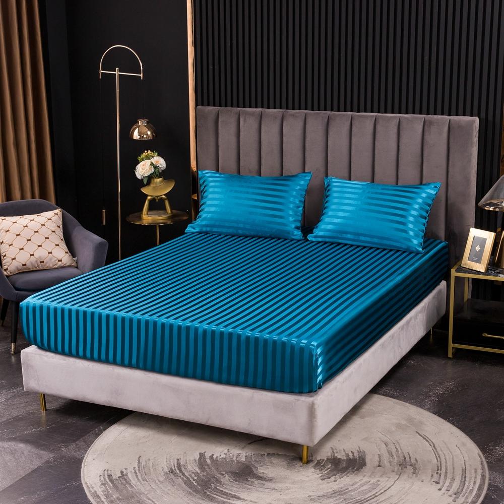 Sang Trọng Nữ Hoàng Vương Kích Thước Bộ Chăn Ga Gối Bọc Satin Lụa Trang Bị Tấm Nệm Ngủ Nắp Bảo Vệ Sinh Đôi Nữ Hoàng Bộ Chăn Ga Gối Không Vỏ Gối