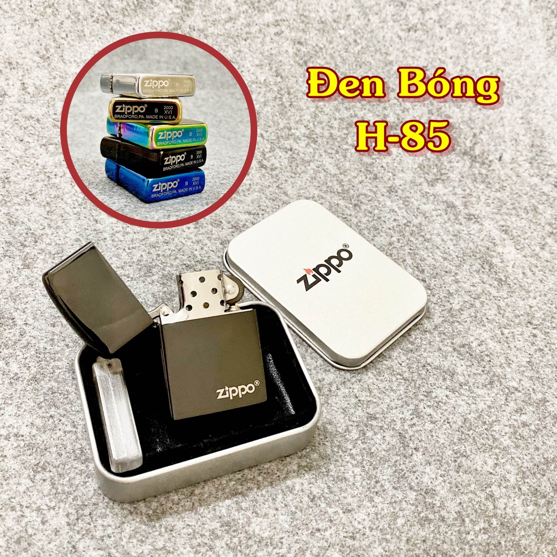 Hột Quẹt Bật Lửa Đen Bóng Có Mộc Đáy Kim Loại Nguyên Khối