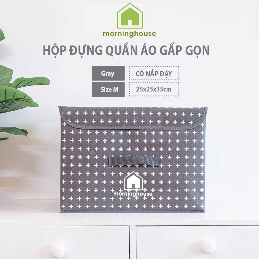 Hộp đựng quần áo gấp gọn Morning House có nắp size M- Gấp gọn tiện ích, cứng cáp tiện lợi