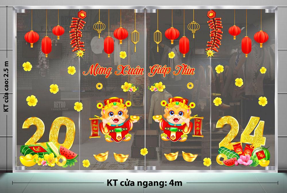 DECAL TRANG TRÍ TẾT 2024 CHO CĂN HỘ CHUNG CƯ