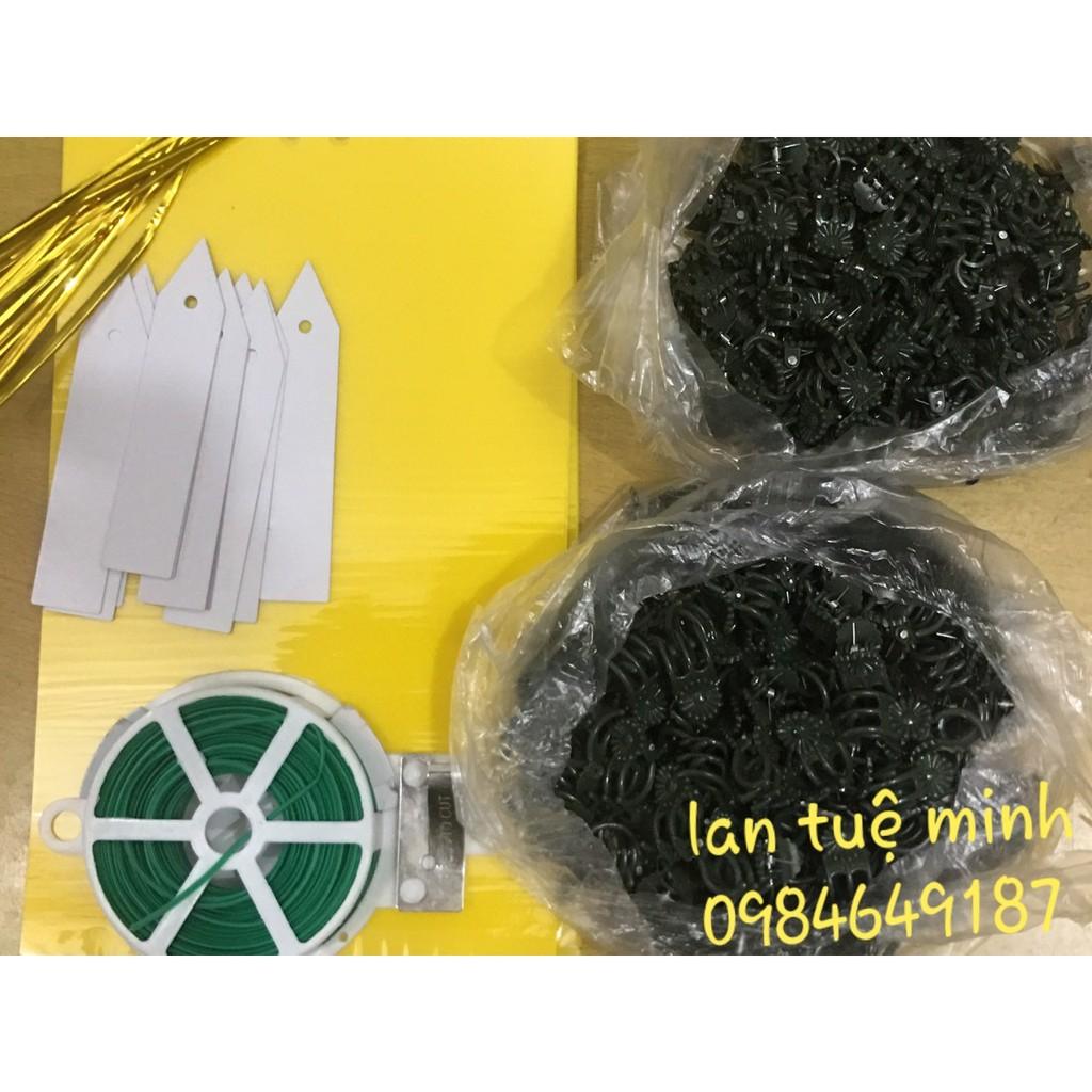 Combo 100 kẹp to, 100 kẹp nhỏ, 1 cuộn dây cuốn lan, 10 miếng bẫy côn trùng
