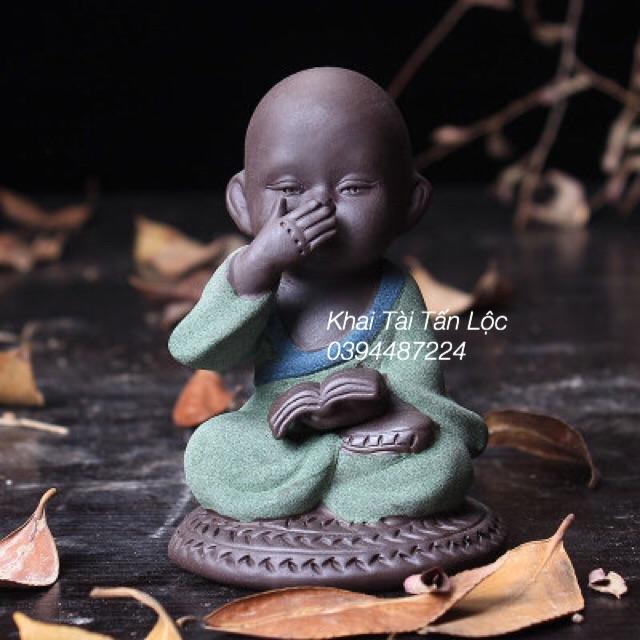 Bộ 3 chú tiểu tam không gốm tử sa mới nhất cao 10 cm