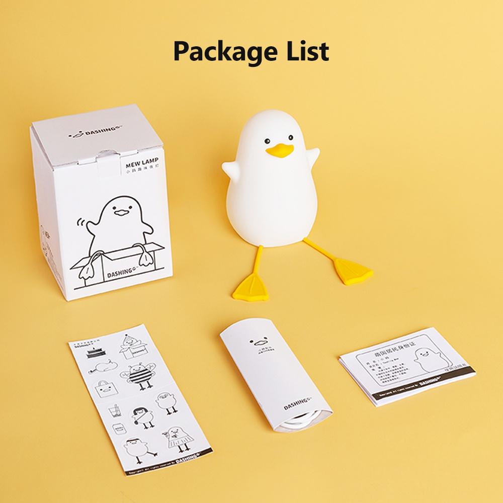 Đèn ngủ bóng led cảm ứng Xiaomi Youpin hình vịt bằng silicone sáng tạo và cáp sạc