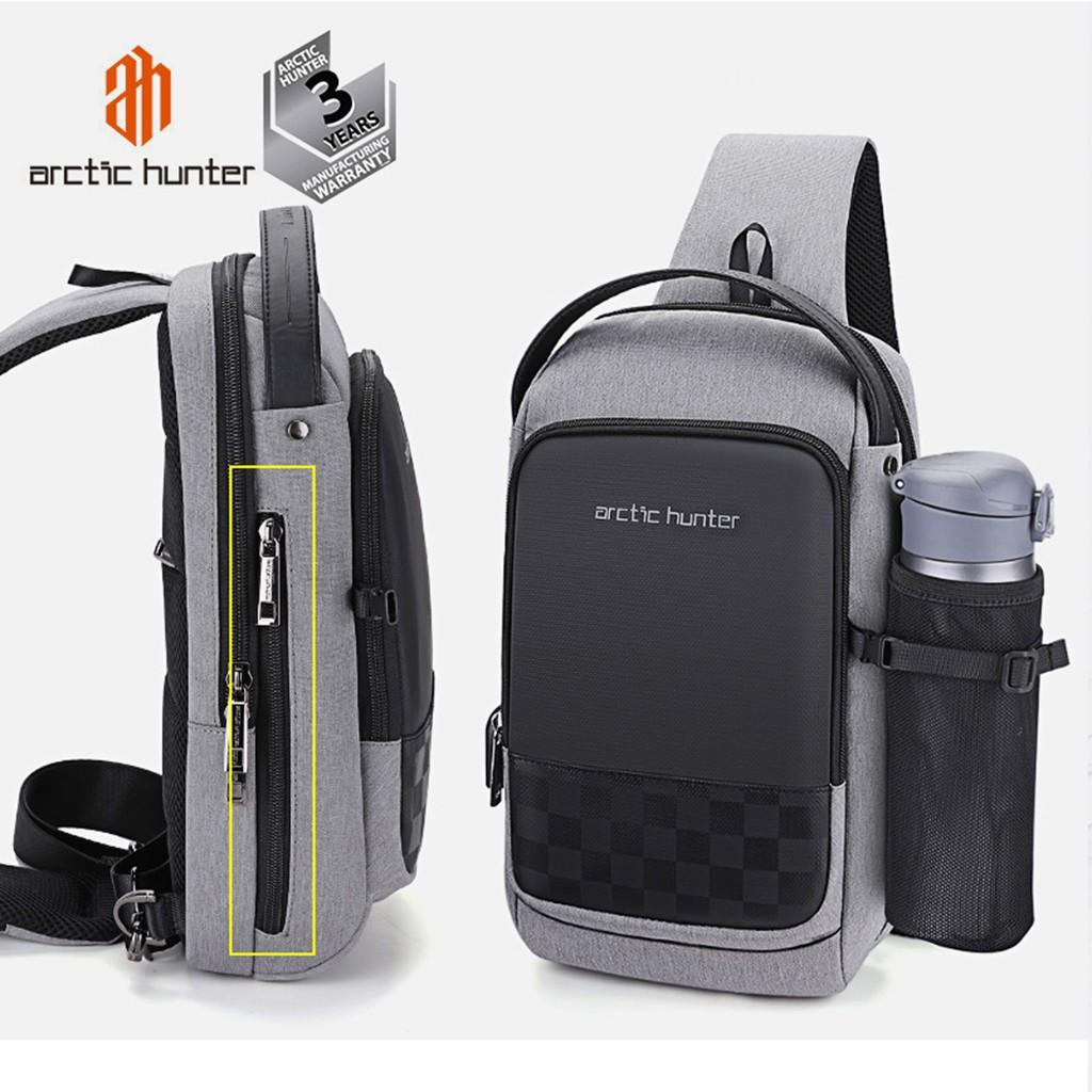 Túi đeo chéo Arctic Hunter XB00105 chất liệu Oxford chống thấm nước, unisex nam nữ,trang bị cổng sạc USB tiện dụng