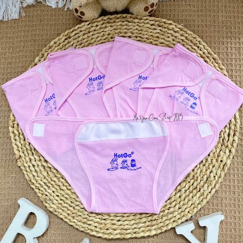 (3-8kg) Set 5 Tả Vải Dán Cotton Màu Cho Bé Sơ Sinh - HotGa - Set 5 - VÀNG