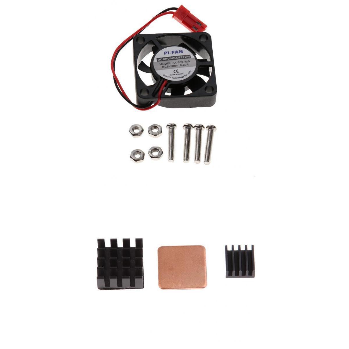 DC 5V Brushless CPU Cooling Fan + Heatsinks for 3B/ 2B/ B+