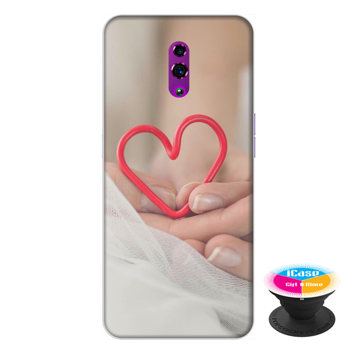 Ốp lưng điện thoại Oppo Reno hình Tình Yêu tặng kèm giá đỡ điện thoại iCase xinh xắn - Hàng chính hãng
