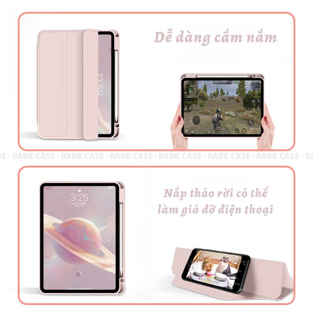 Bao da ốp lưng Tablet có nắp nam châm tháo rời, mặt lưng trong suốt cho Air 4,5, Pro 11 inch, 12.9 inch, Mini 6