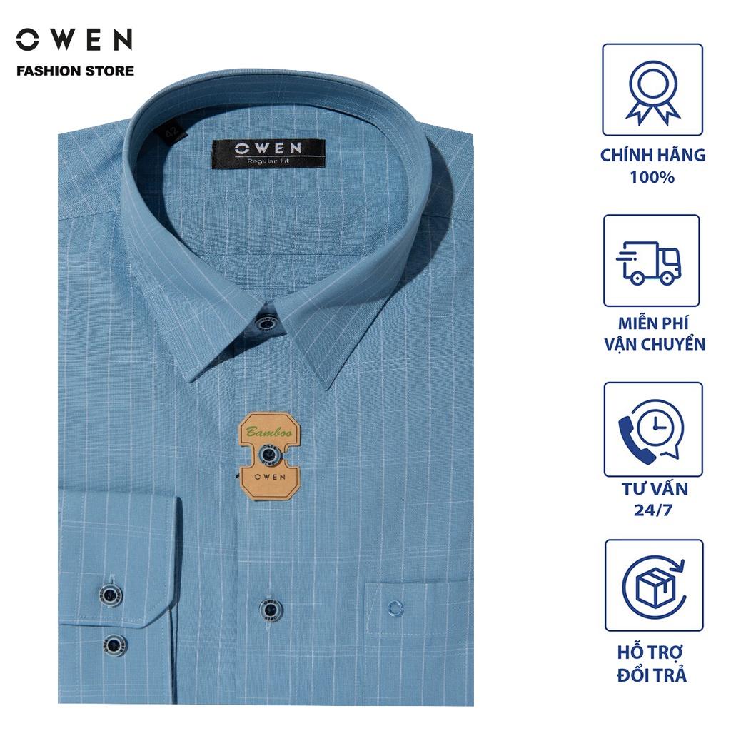Áo Sơ mi Owen nam dài tay dáng Regular sợi Tre mềm mịn mát Mã AR220915DT