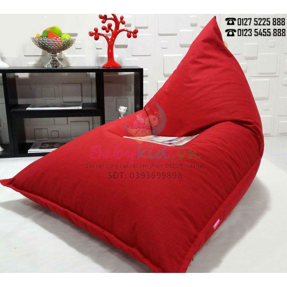 Ghế lười dáng thuyền đơn màu, Size 120cm, vải kaki/da lộn, có xốp sẵn, 2 lớp