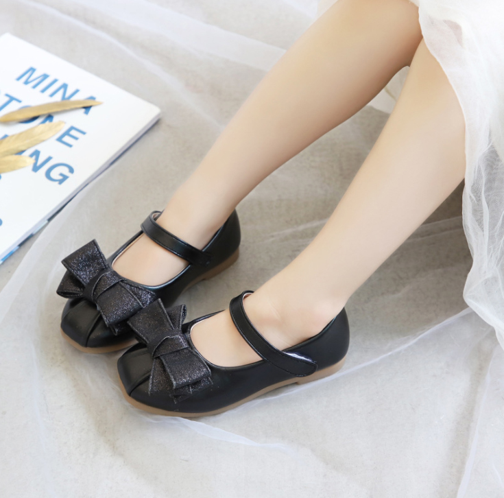 Giầy búp bê công chúa bé gái đính nơ kim tuyến lấp lánh dễ thương GBG08