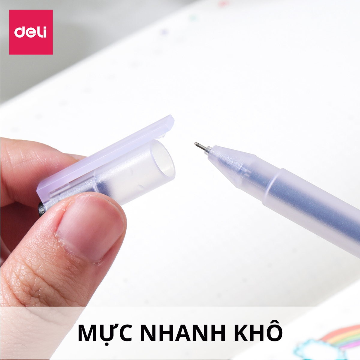 Bút Mực Gel 0.5mm / Bút Bi Nước Mực Gel / Bút Mực Khô Nhanh/ Bút Ghi Chép Cơ Bản Nhiều Màu Lựa Chọn Deli – Mực Đen/ Xanh/ Đỏ - Phù Hợp Ghi Chép Sổ Tay Trang Trí Sổ Kế Hoạch Planner - EG67