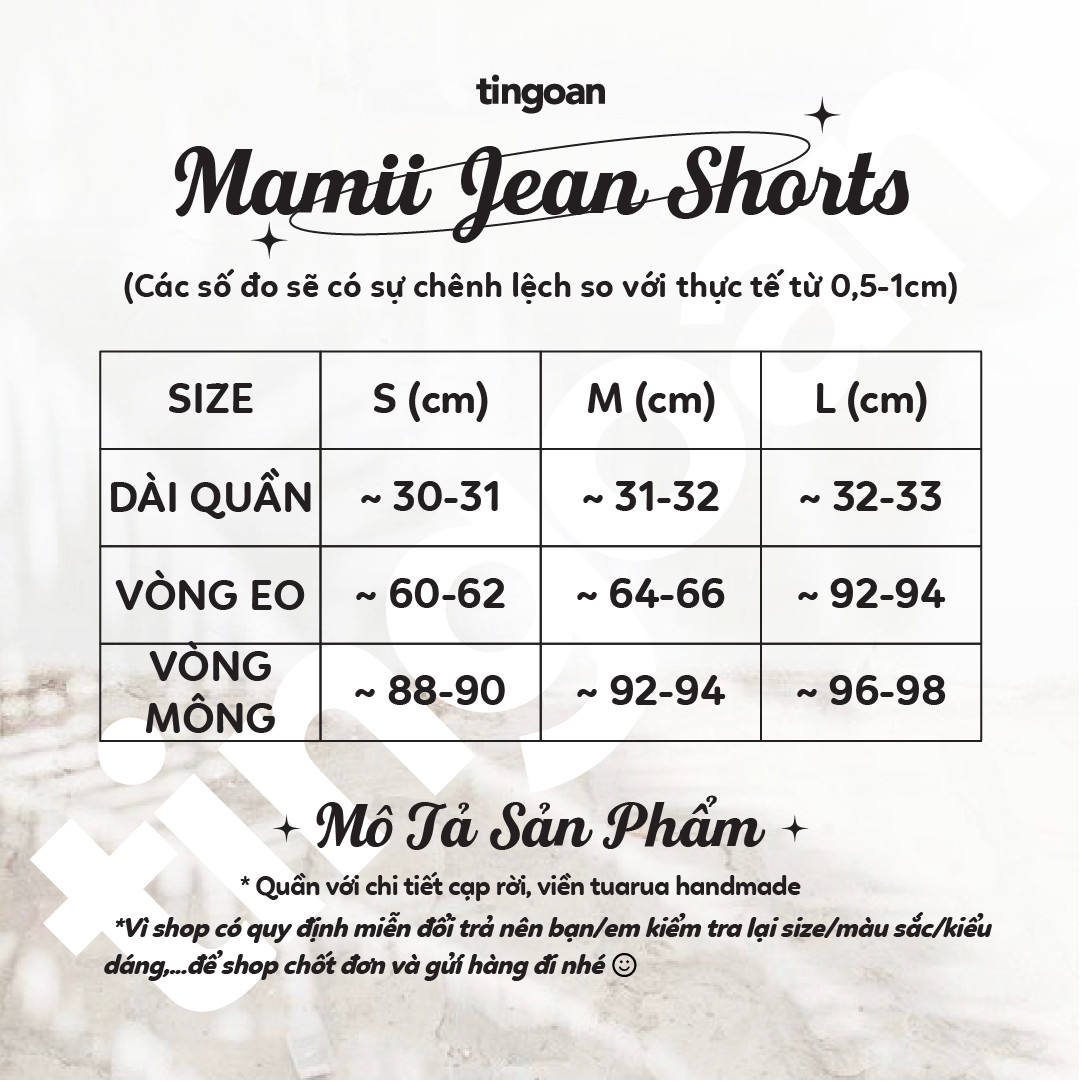 Quần short bò cạp rời gấu cắt tua rua đen tingoan MAMIII JEANS SHORTS/LC