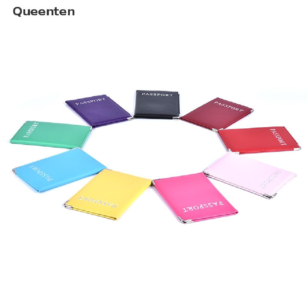 Queenten Casual PU Leather Passport Covers Travel ID Card Passport Holder Wallet Case QT