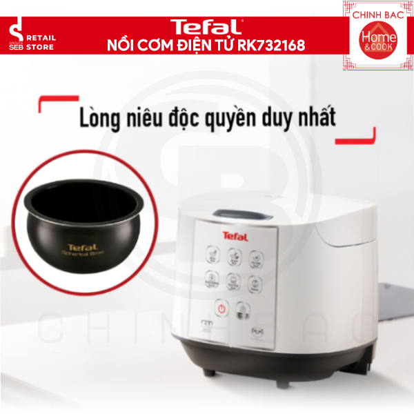 Nồi cơm điện tử Tefal RK732168, Dung tích 1.8L, Công suất 750W - Hàng chính hãng