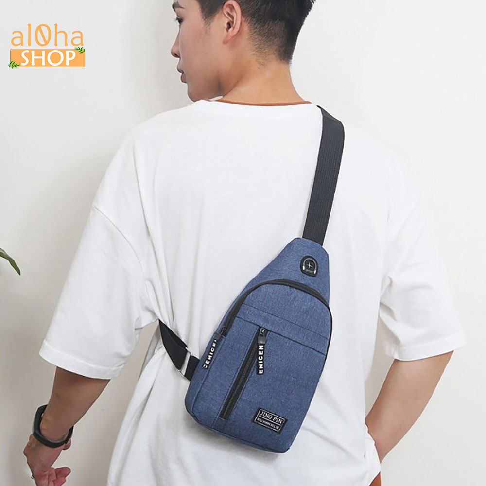 Túi đeo chéo vải Canvas Fashion unisex nam nữ - al0ha Shop