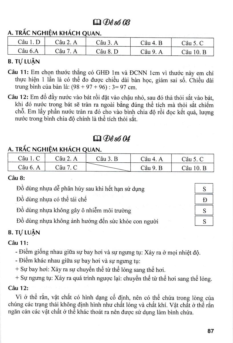Sách – Đề Kiểm Tra Khoa Học Tự Nhiên 6