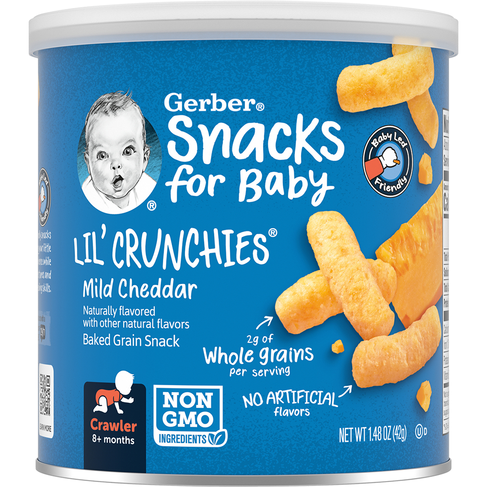 Hình ảnh Thực Phẩm Bổ Sung Bánh Ăn Dặm Gerber Lil's Crunchies vị Phô Mai Mild Cheddar 42g