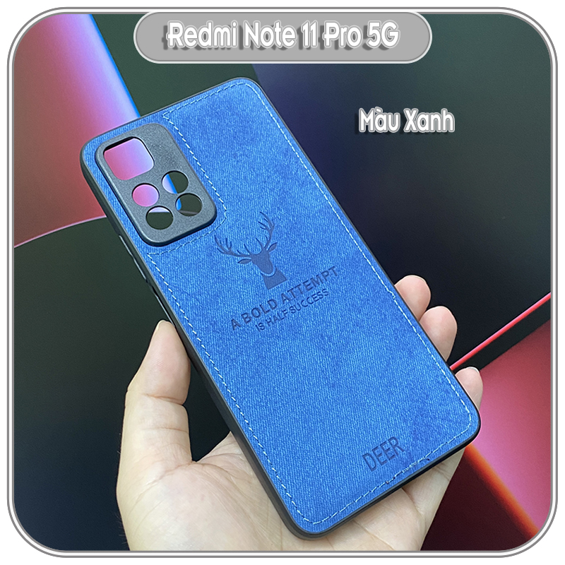 Ốp lưng cho Xiaomi Redmi Note 11 Pro Plus 5G giả da con hươu DEER