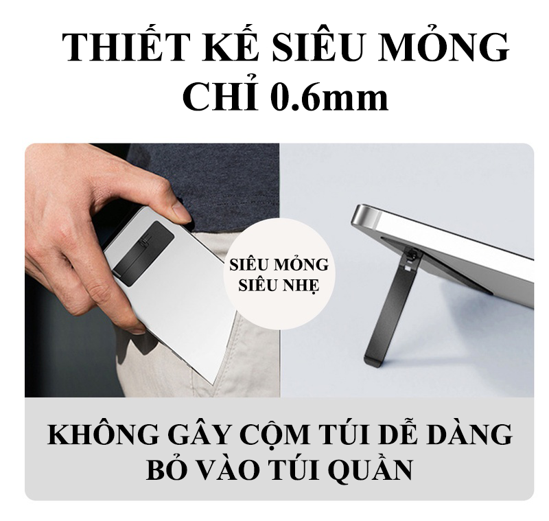 Giá đỡ điện thoại mini siêu mỏng bằng kim loại có thể gấp gọn cực kì tiện lợi LT00018