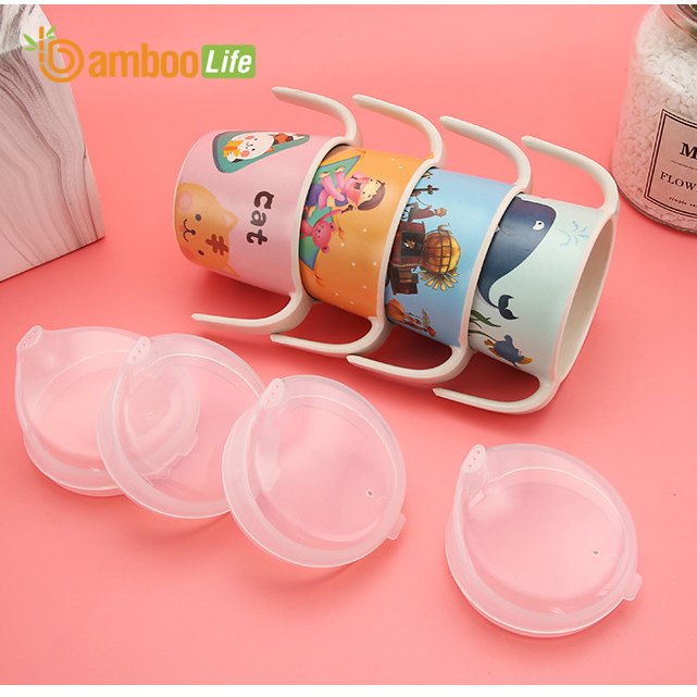 Bình tập uống nước cho bé từ sợi tre thiên nhiên Bamboo Life BL092 hàng chính hãng Cốc tập uống nước cho bé, chống sặc có 2 tay cầm