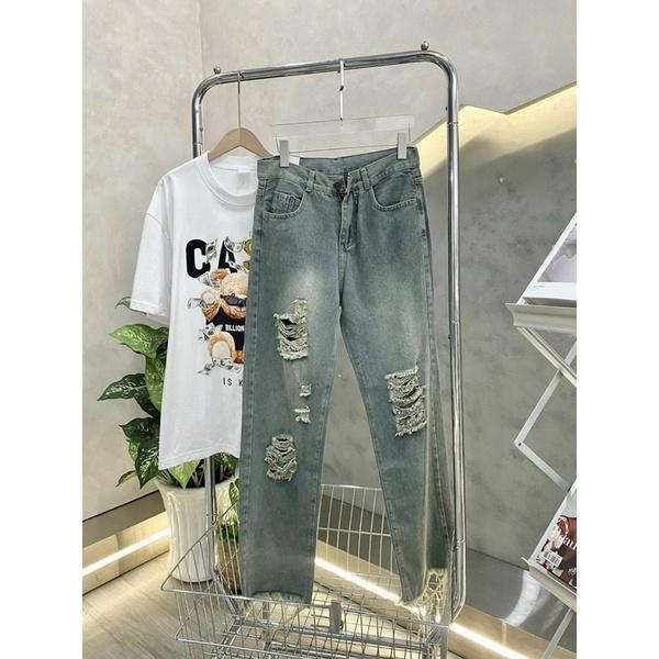 Quần baggy jeans ống suông màu lạ siêu đẹp