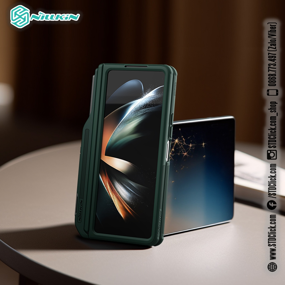 ỐP LƯNG DÀNH CHO ĐIỆN THOẠI SAMSUNG Z FOLD 5 5G NILLKIN Super Frosted Shield Fold - LƯNG NHỰA CỨNG VIỀN DẺO KÈM KHAY GIỮ BÚT