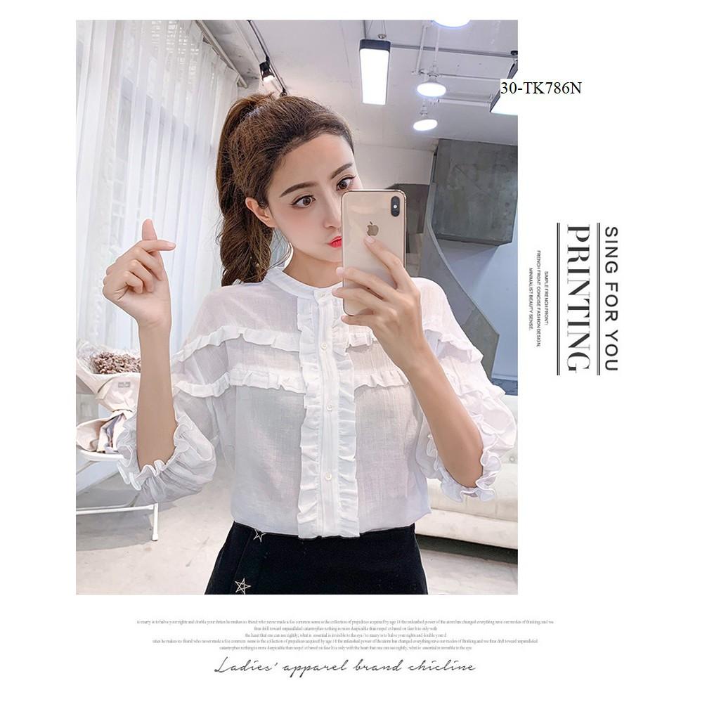 TK745-ÁO SƠ MI VIỀN BÈO TAY LỠ S-6XL