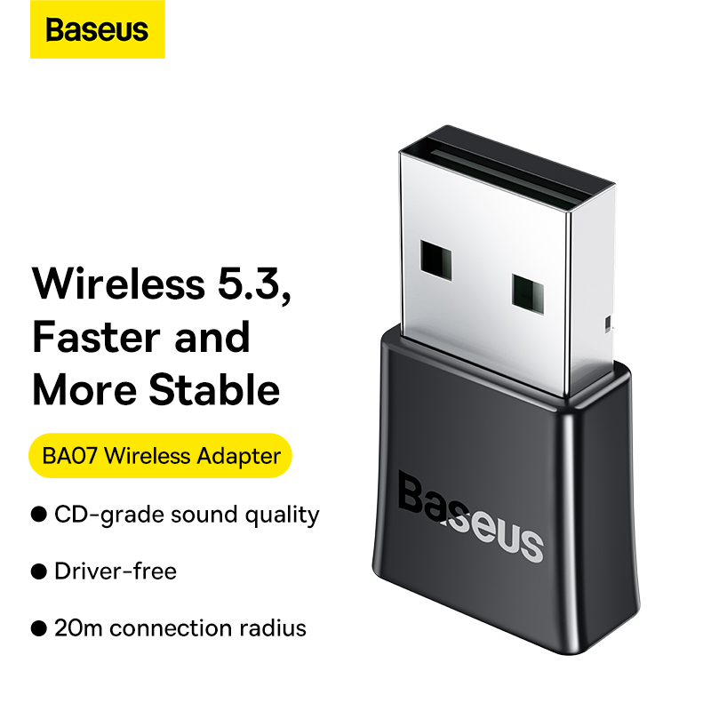 Bộ Chuyển Đổi Kết Nối Không Dây Bluetooth Baseus BA07 Wireless Adapter (Hàng chính hãng)