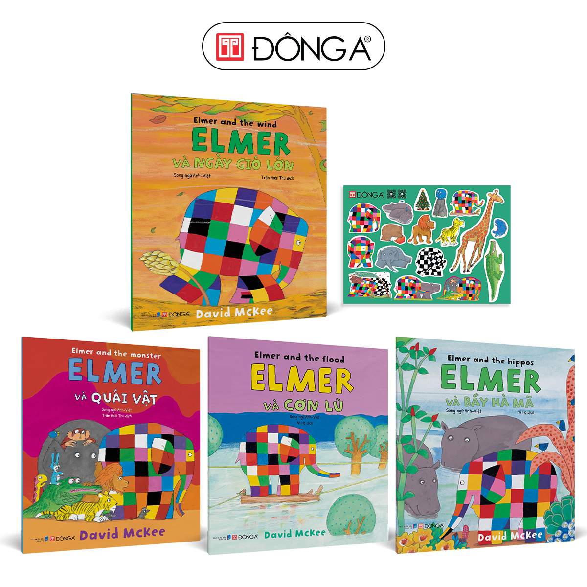 Combo 4 cuốn Elmer  - Tặng 4 sticker đồng bộ