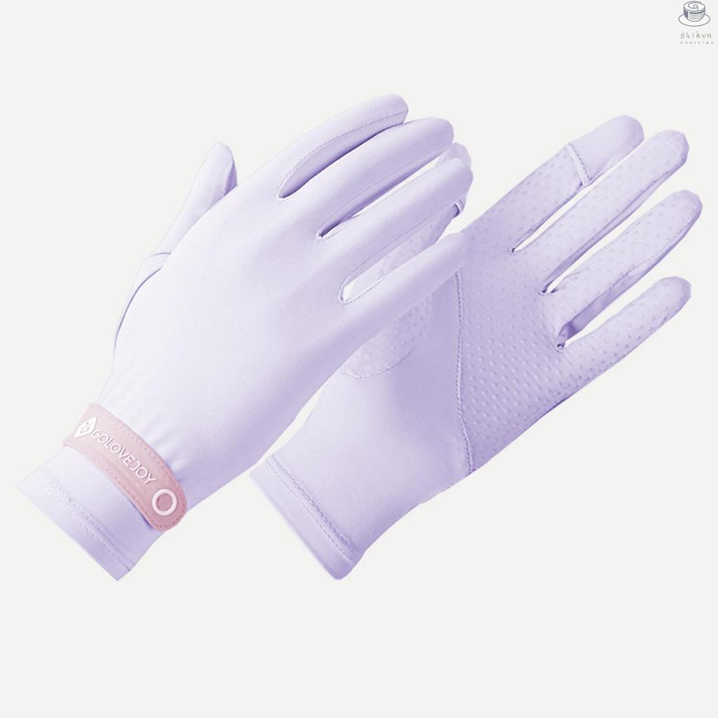 Găng tay chống nắng chống trượt mềm mại co giãn thoáng khí cho nữ